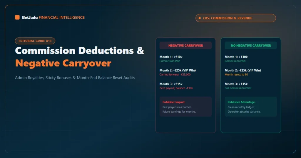 Negative Carryover Comparison: Cumulative High-Roller Win Deficit vs Monthly Clean Balance Reset